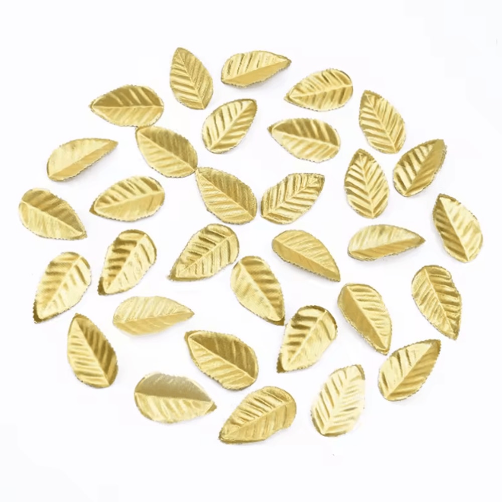 Golden Silk Leaf Craft Set 100PCS Artificial Leaves For DIY Decor Events 4
