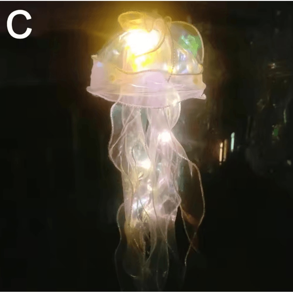 DIY Jellyfish Hanging Night Lamp Colorful OceanThemed Decor Light 3