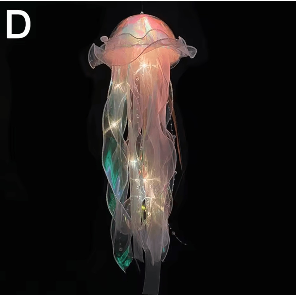 DIY Jellyfish Hanging Night Lamp Colorful OceanThemed Decor Light 4