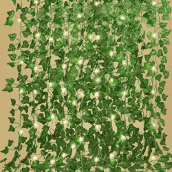 led green ivy vine string lights – 210cm artificial hanging plant decor