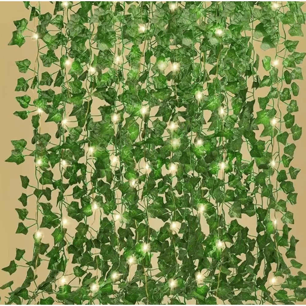 LED Green Ivy Vine String Lights 210cm Artificial Hanging Plant Decor 6