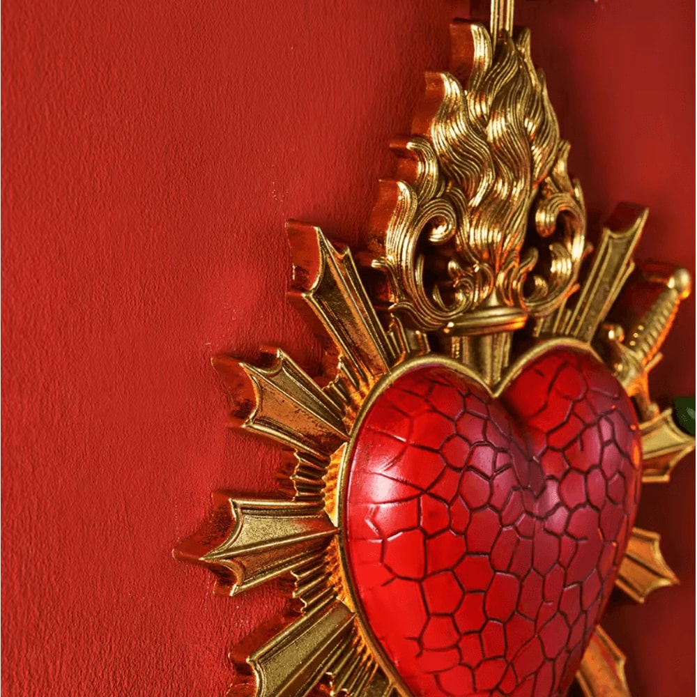 Flame Heart Arrow Wall Pendant Minimalist Resin Love Symbol Decor 3