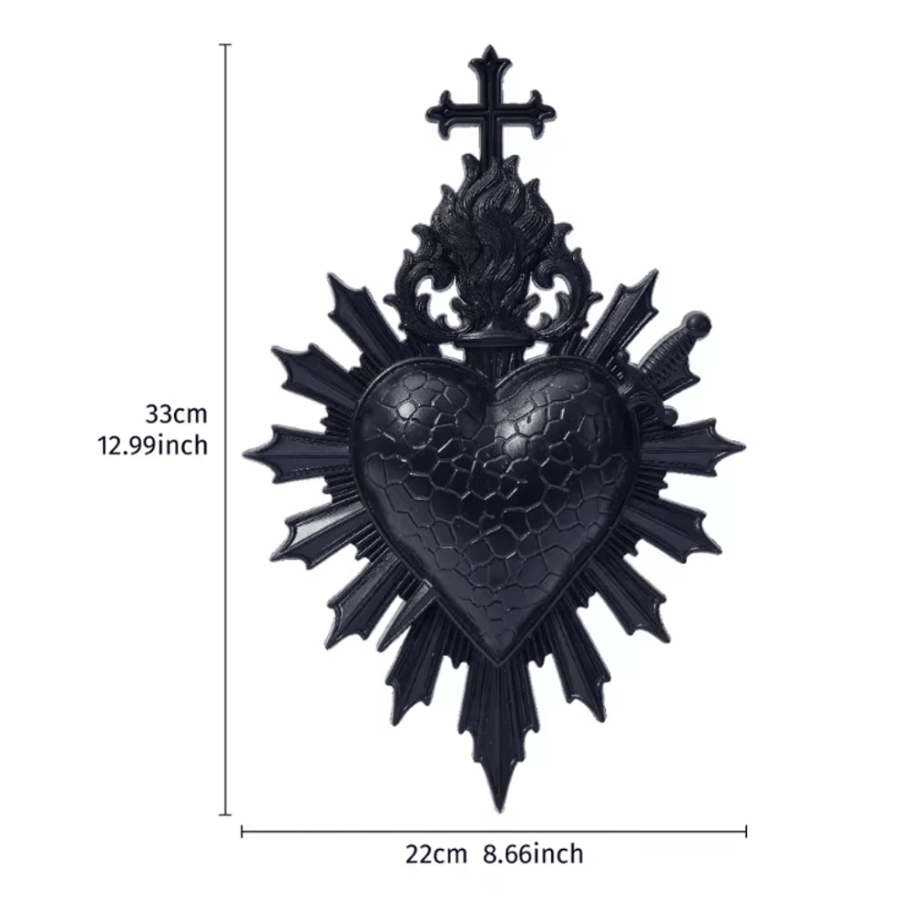 Flame Heart Arrow Wall Pendant Minimalist Resin Love Symbol Decor 4