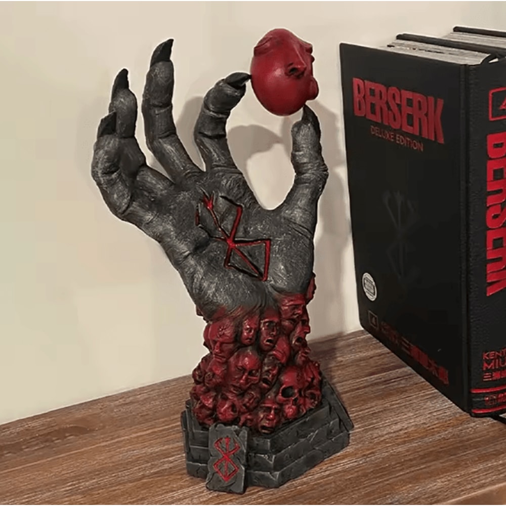 Berserk Skull Rune Hand Statue Gothic Grim Reaper Resin Decor 0