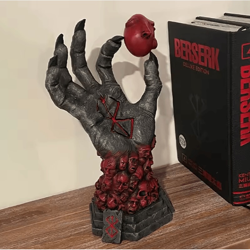 Berserk Skull Rune Hand Statue Gothic Grim Reaper Resin Decor 0
