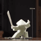 White Ceramic Samurai Figurine Minimalist Geometric Oriental Warrior Decor 4