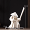 White Ceramic Samurai Figurine Minimalist Geometric Oriental Warrior Decor 5
