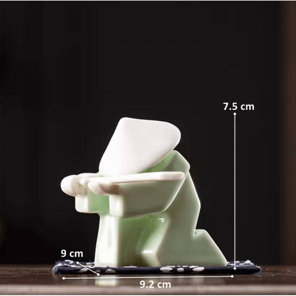 White Ceramic Samurai Figurine Minimalist Geometric Oriental Warrior Decor 7