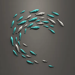 3d electroplated fish wall decor – modern metallic ocean art pendant
