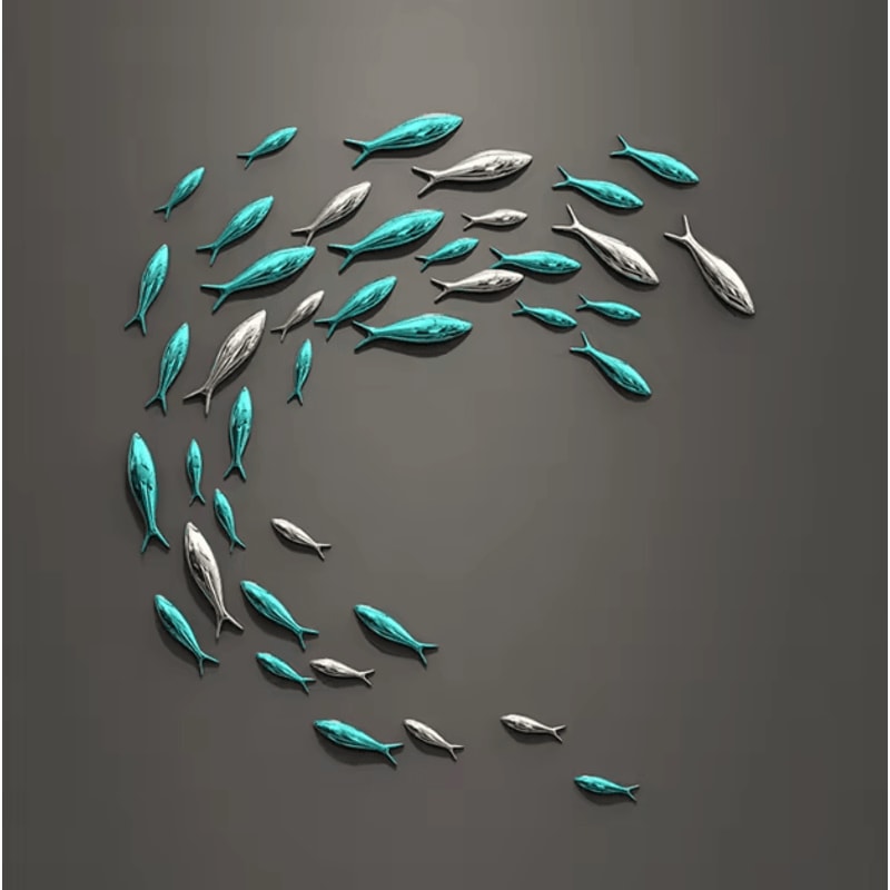 3D Electroplated Fish Wall Decor Modern Metallic Ocean Art Pendant 0