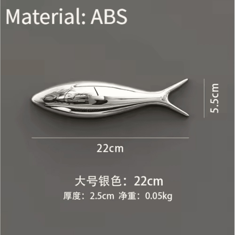 3D Electroplated Fish Wall Decor Modern Metallic Ocean Art Pendant 3