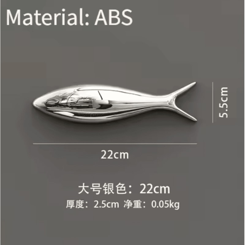 3D Electroplated Fish Wall Decor Modern Metallic Ocean Art Pendant 3