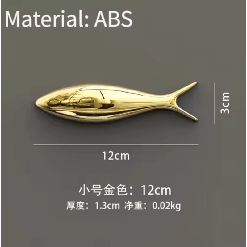 3D Electroplated Fish Wall Decor Modern Metallic Ocean Art Pendant 4