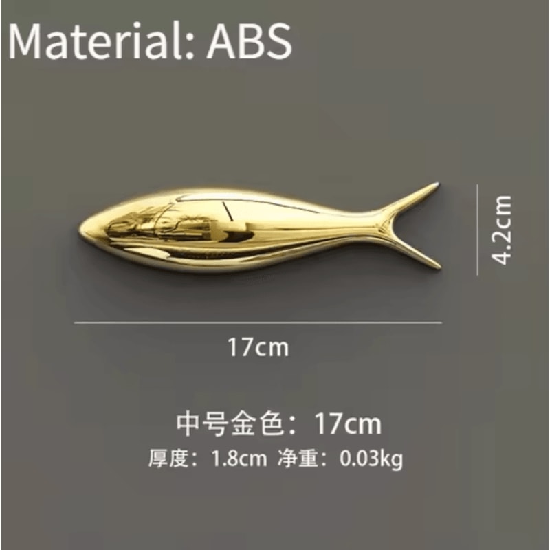 3D Electroplated Fish Wall Decor Modern Metallic Ocean Art Pendant 5