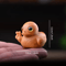 HandCarved Wooden Duck Figurine Cute Solid Wood Desk Ornament 4