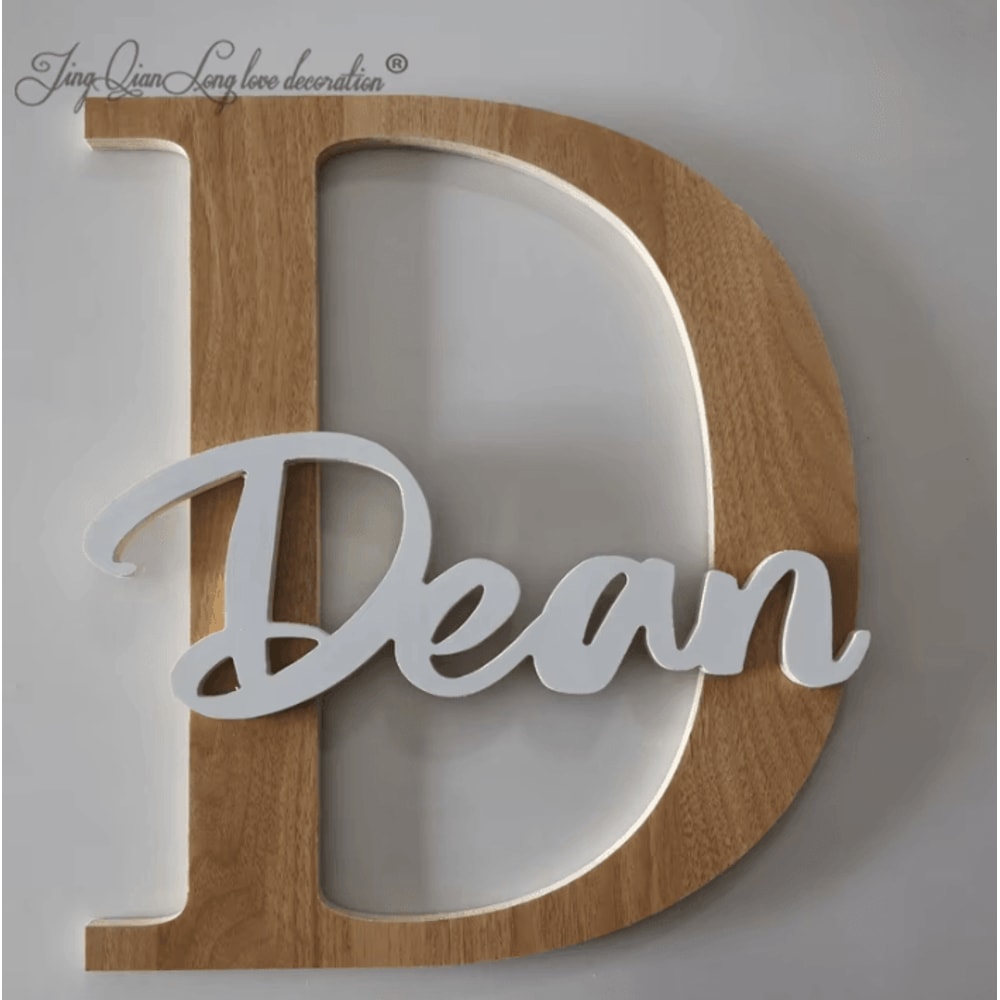 Custom Script Wooden Name Letters Personalized Nursery Wall Decor Sign 0