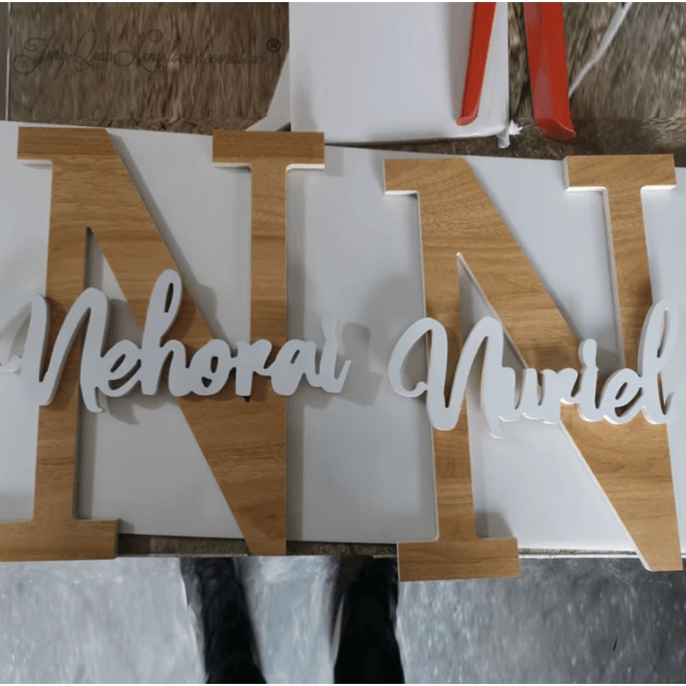 Custom Script Wooden Name Letters Personalized Nursery Wall Decor Sign 4