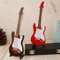 Mini Wooden Guitar Ornament Set Decorative Musical Instrument Models With Stand 0