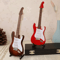 Mini Wooden Guitar Ornament Set Decorative Musical Instrument Models With Stand 0