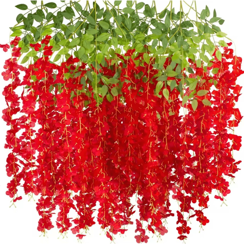 Artificial Violet Flower Vine Lush Hanging Floral Decor For Home Events 3