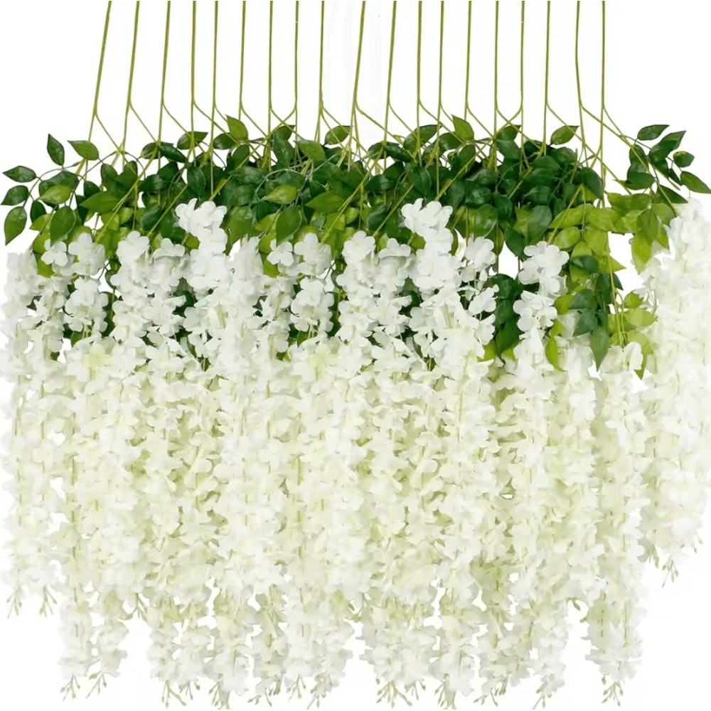 Artificial Violet Flower Vine Lush Hanging Floral Decor For Home Events 4