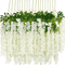 Artificial Violet Flower Vine Lush Hanging Floral Decor For Home Events 4
