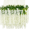 Artificial Violet Flower Vine Lush Hanging Floral Decor For Home Events 4