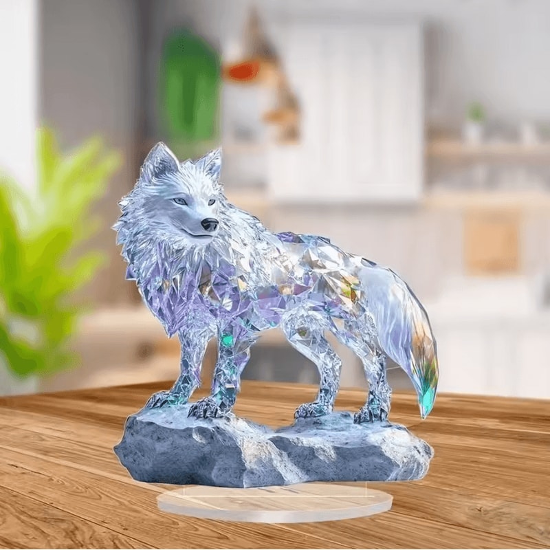 Acrylic Crystal Dragon Figurine Modern 2D Fantasy Table Decor 1