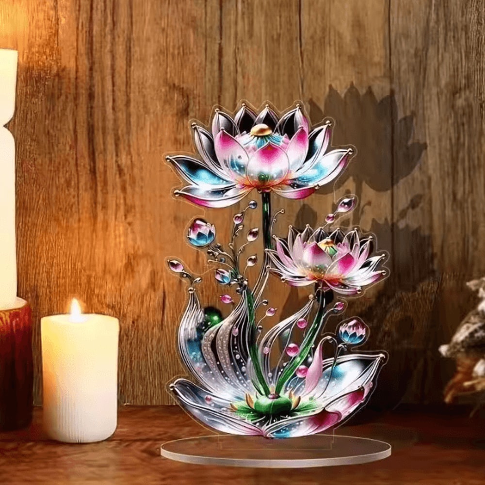 Acrylic Crystal Dragon Figurine Modern 2D Fantasy Table Decor 3