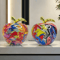 Colorful Abstract Apple Sculpture Modern Resin Floral Art Decor 0