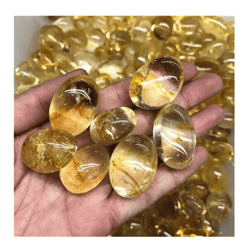 natural citrine tumbled stones – polished healing crystal decor