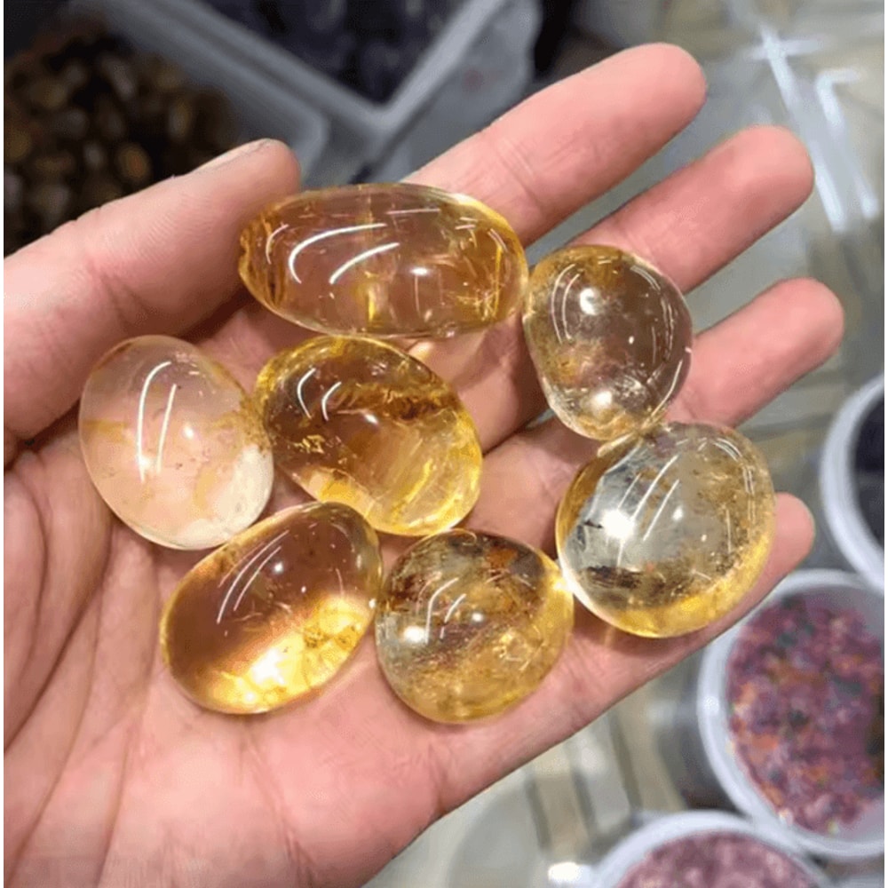 Natural Citrine Tumbled Stones Polished Healing Crystal Decor 1