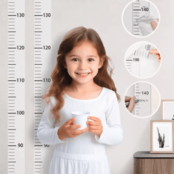 kids growth height chart wall sticker – waterproof self-adhesive measuring ruler decor