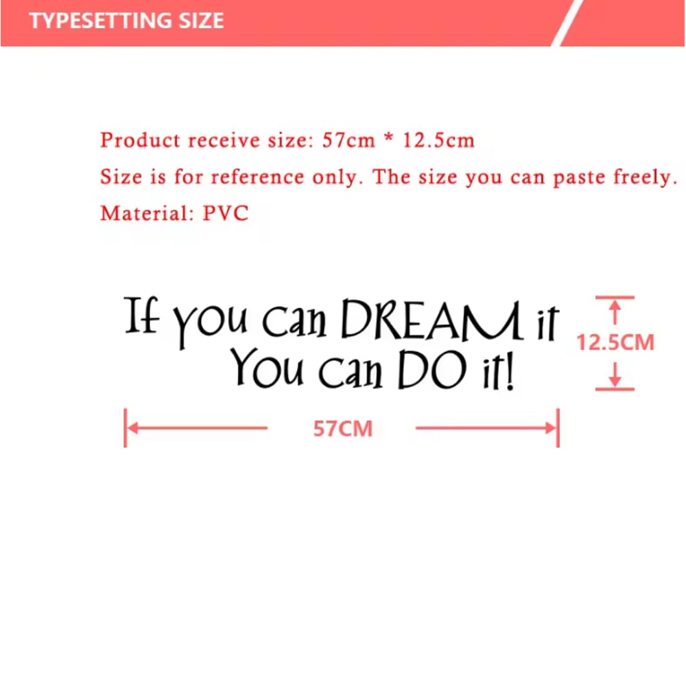Inspirational Dream Quote Wall Sticker If You Can Dream It Motivational Decal 1