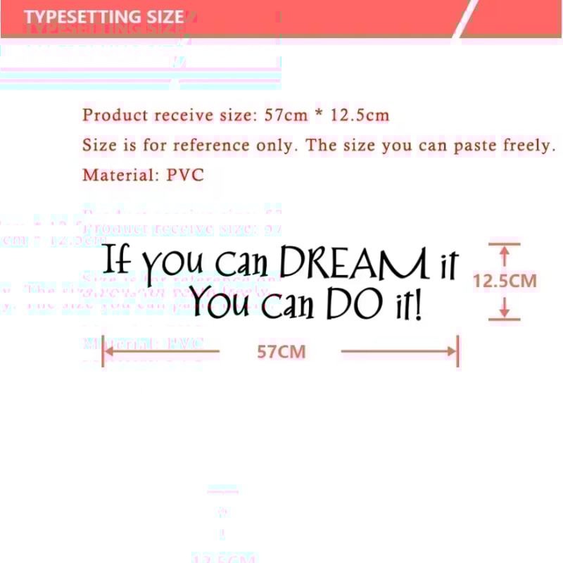Inspirational Dream Quote Wall Sticker If You Can Dream It Motivational Decal 1