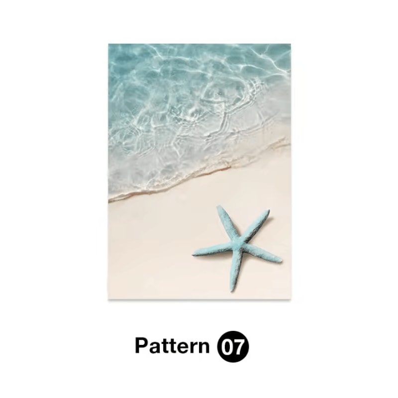 Tropical Ocean Shell Canvas Wall Art Summer Beach Aesthetic Print 7