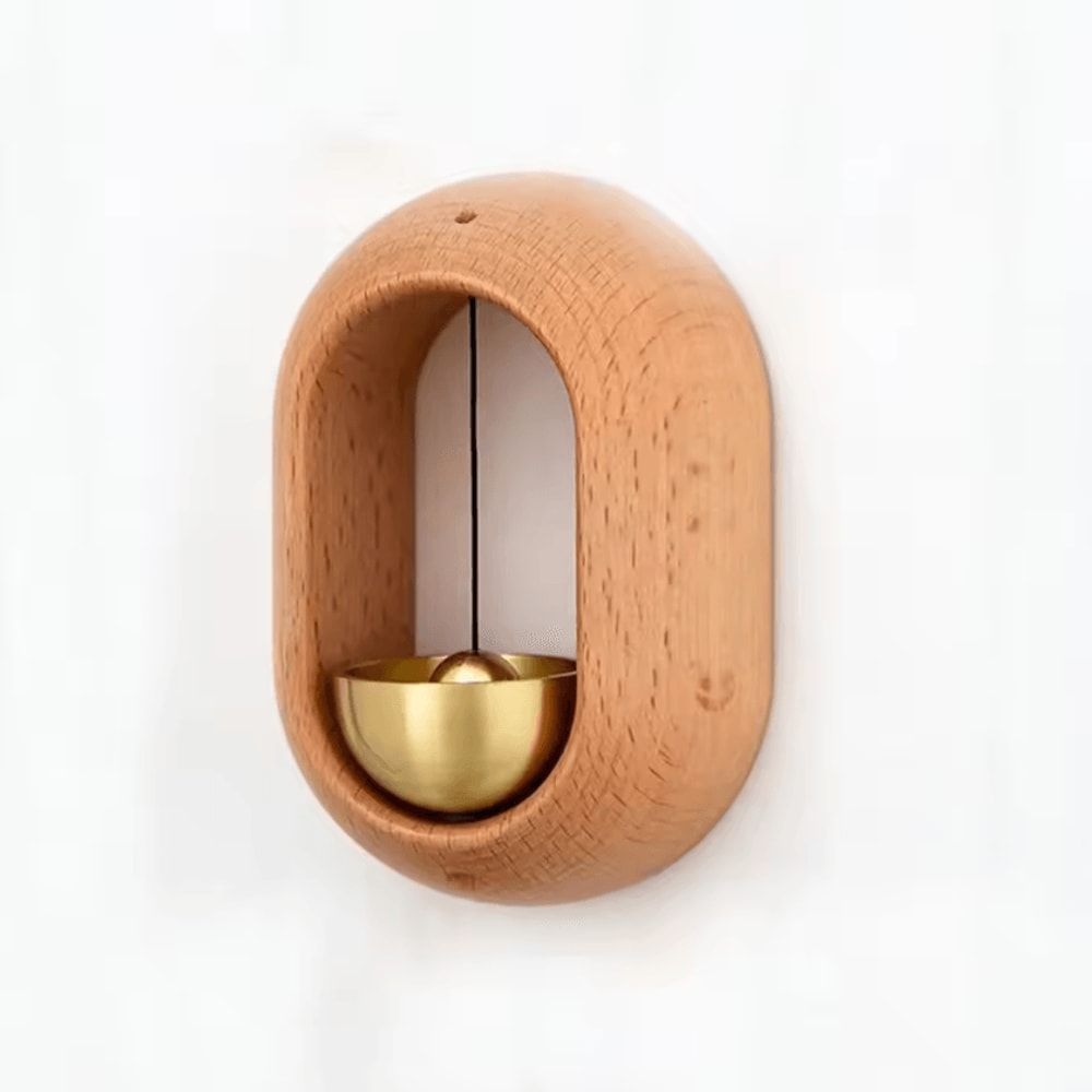 Magnetic Wooden Door Bell Chime Beech Wood Hanging Entry Decor 1