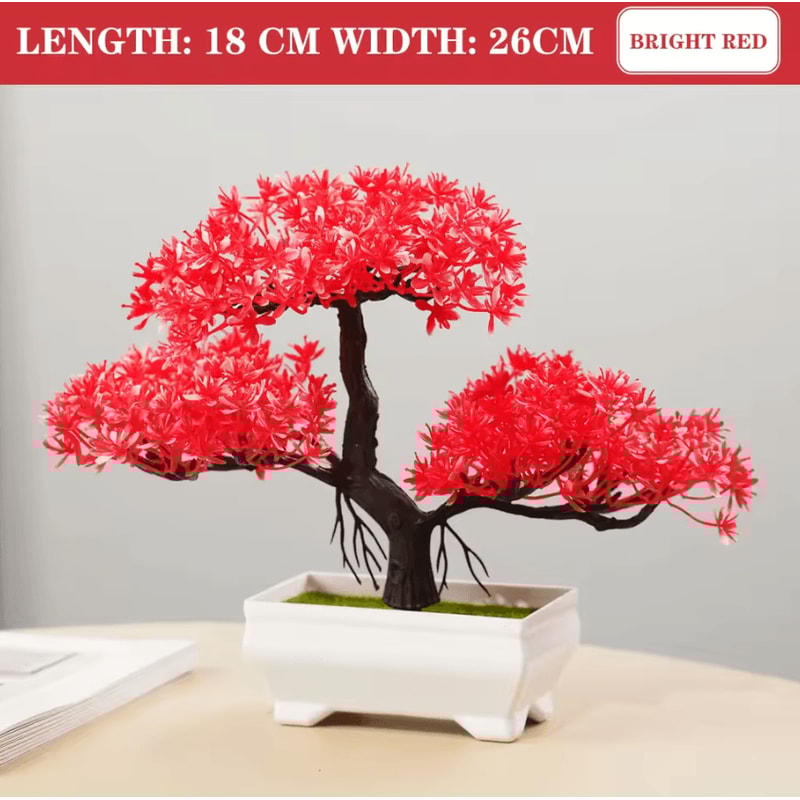 Mini Artificial Bonsai Plant Realistic Potted Tree Decor For Home Office 11