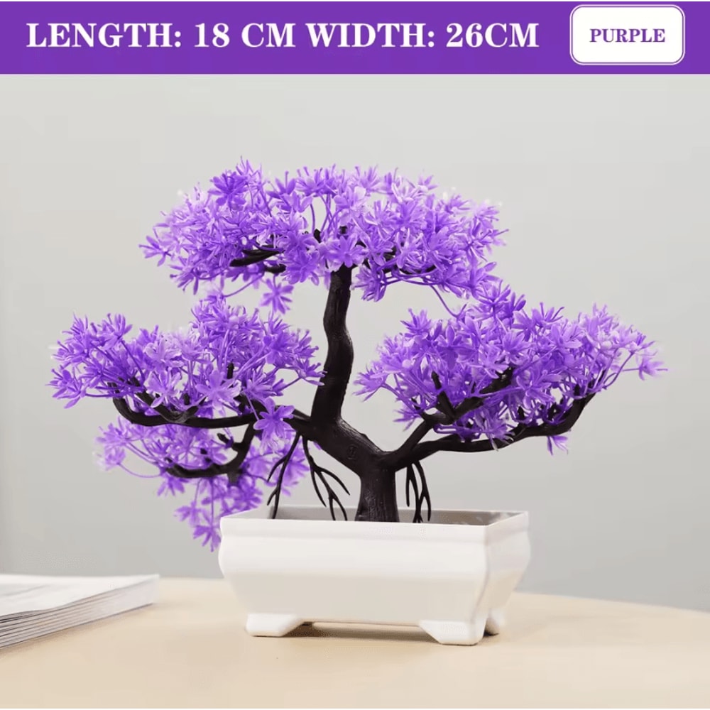 Mini Artificial Bonsai Plant Realistic Potted Tree Decor For Home Office 7