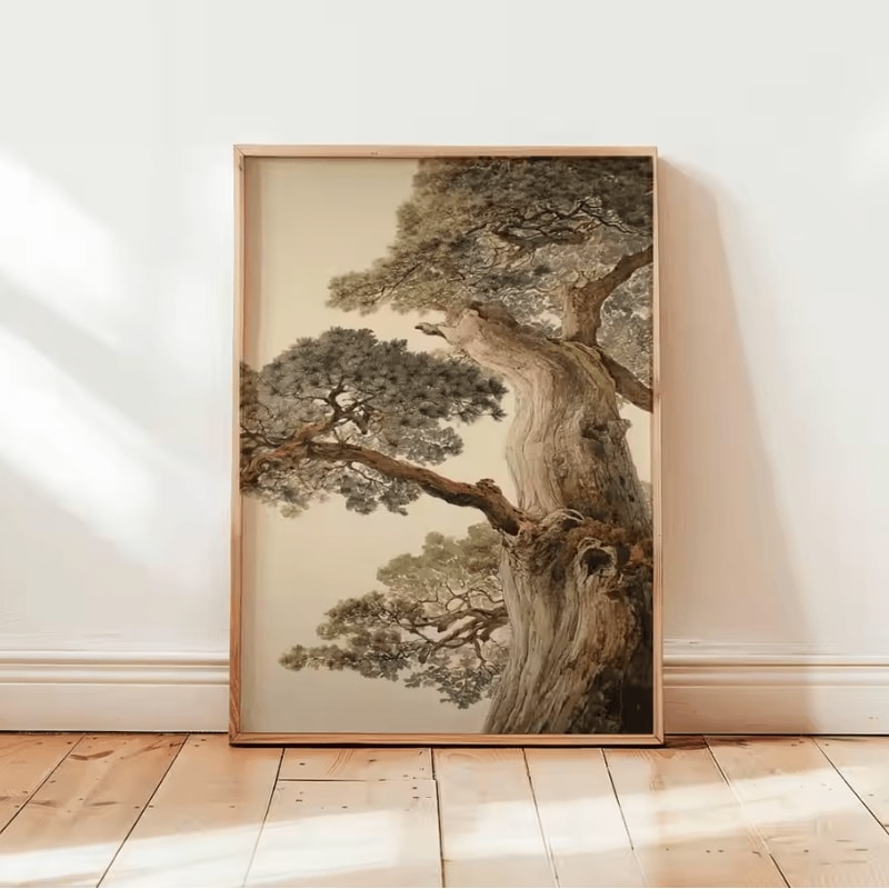 Japanese Crane Ukiyoe Wall Art Poster Vintage Red Sun Oriental Decor 5