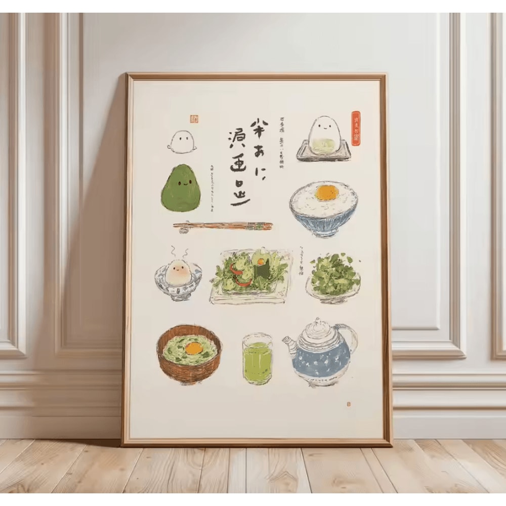 Japanese Crane Ukiyoe Wall Art Poster Vintage Red Sun Oriental Decor 16