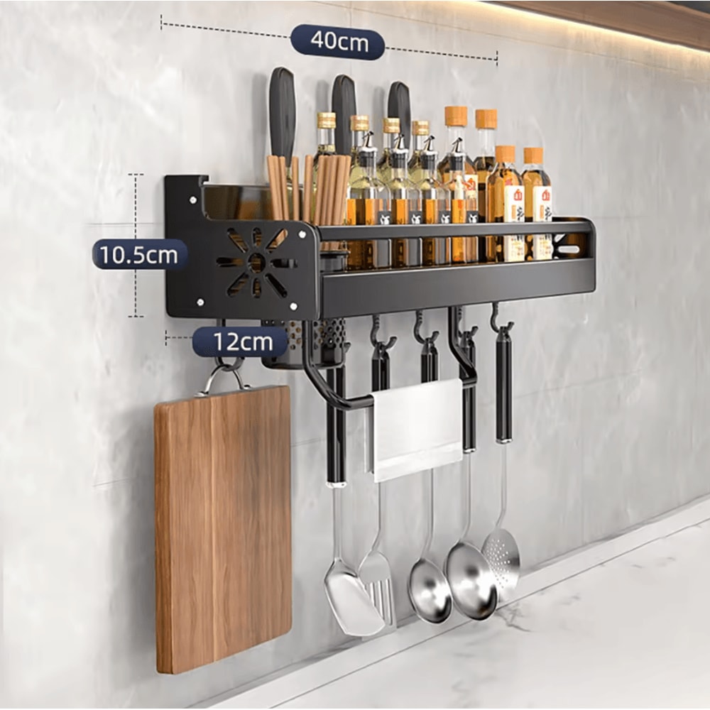 NoPunch Metal Kitchen Shelf Rack Large Capacity Drainage Utensil Organizer 1