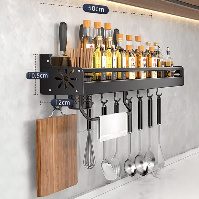 NoPunch Metal Kitchen Shelf Rack Large Capacity Drainage Utensil Organizer 4