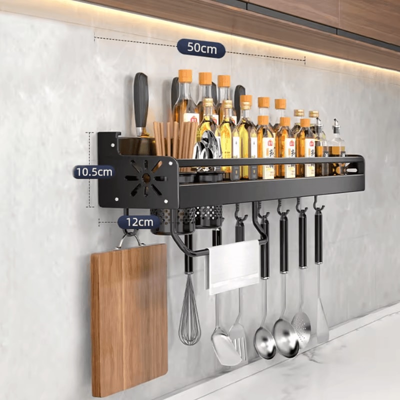 NoPunch Metal Kitchen Shelf Rack Large Capacity Drainage Utensil Organizer 5