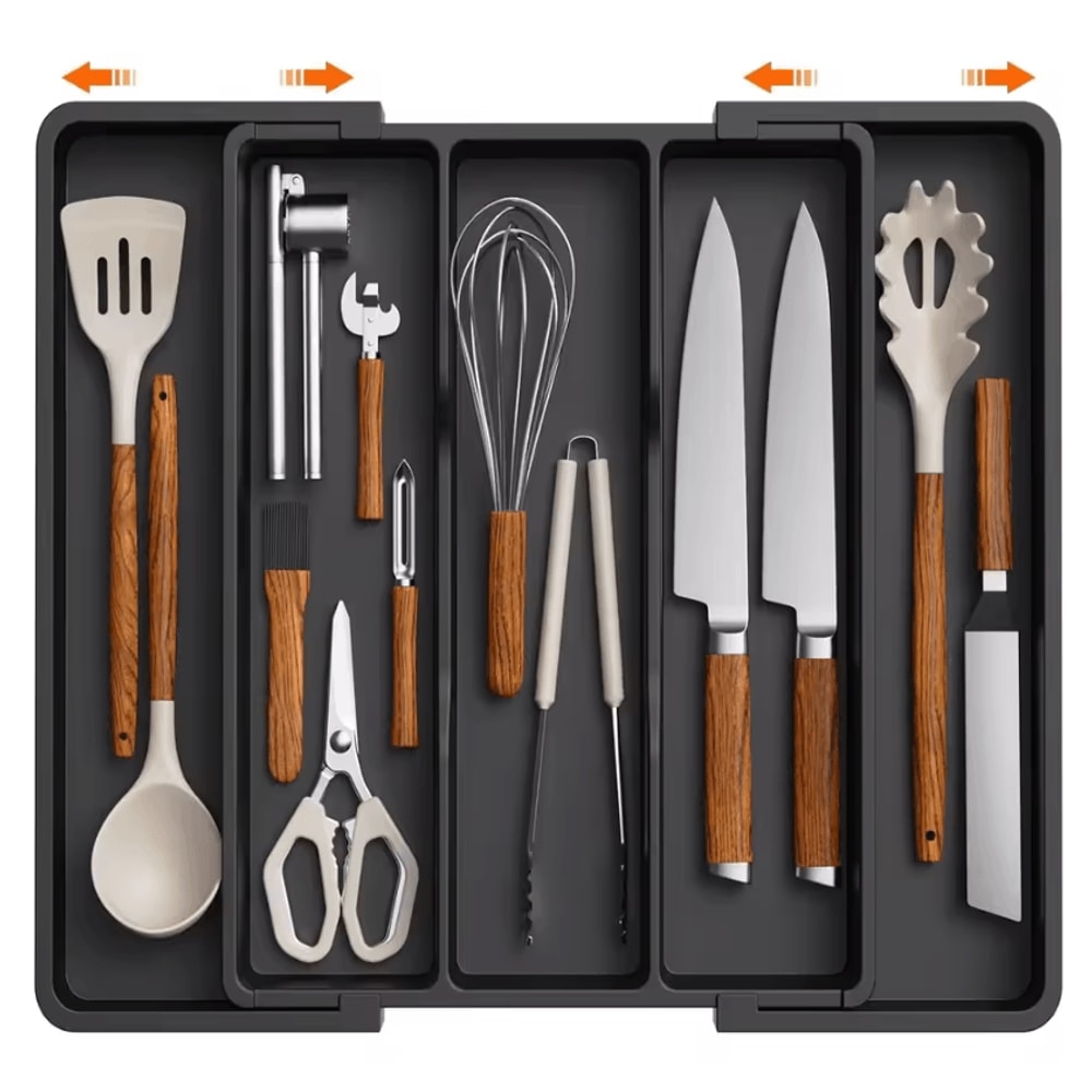 Expandable Kitchen Drawer Organizer Adjustable Cutlery Storage Tray 4