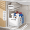 DoubleLayer PullOut Under Sink Organizer Adjustable Height Sliding Storage Rack 4