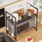 Expandable Microwave Shelf Rack Adjustable Kitchen Countertop Organizer With Hooks 1
