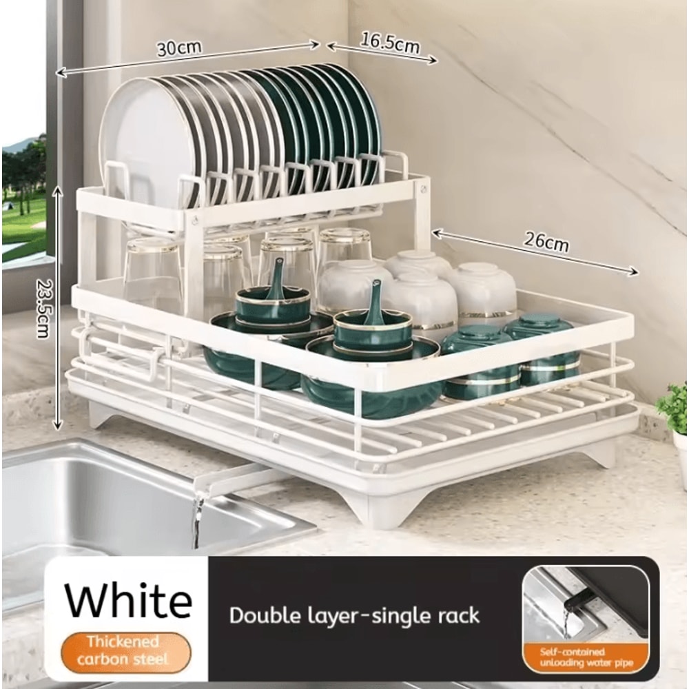 Adjustable OverSink Dish Drying Rack Stainless Steel Kitchen Organizer With Drainboard 3