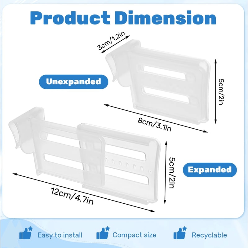 Expandable Fridge Door Divider Clips Adjustable Refrigerator Storage Organizer Set 48PCS 1