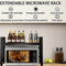 Expandable Microwave Shelf Rack Adjustable Kitchen Counter Organizer With 6 Hooks 4064cm 1